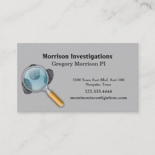 Gray Finger Prints Private Investigation Business Card