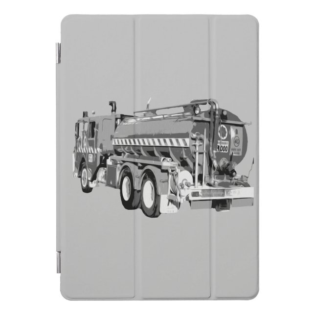 Gray Fire Truck Oil Paint, iPad Case (Front)