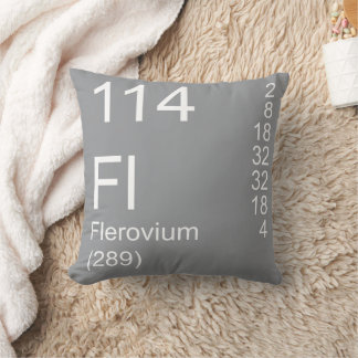 Gray Fl Flerovium Element Throw Pillow