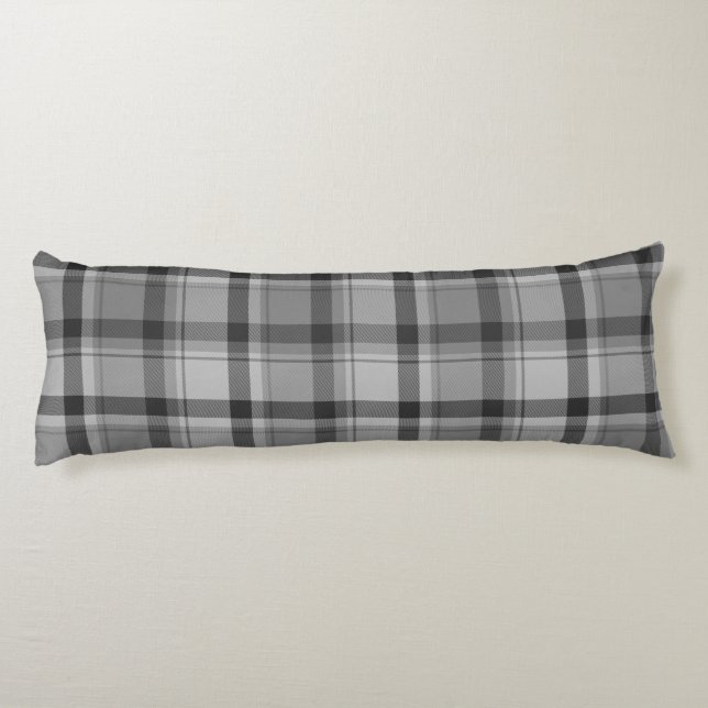 Gray Flannel Print long lumbar pillow (Back)