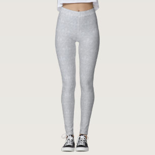 Gray Fleur De Lis Pattern Leggings
