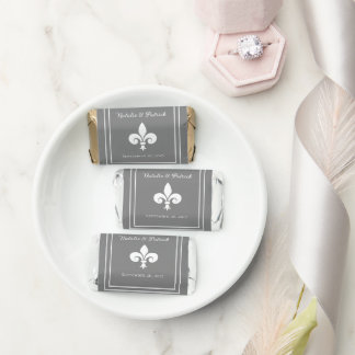 Gray Fleur de Lis Wedding Hershey's Miniatures