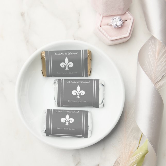 Gray Fleur de Lis Wedding Hershey's Miniatures (Wedding)