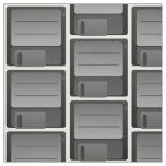 Gray Floppy Disk Pattern Fabric