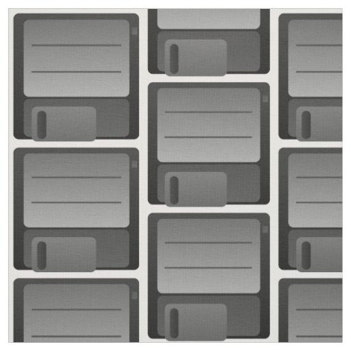 Gray Floppy Disk Pattern Fabric