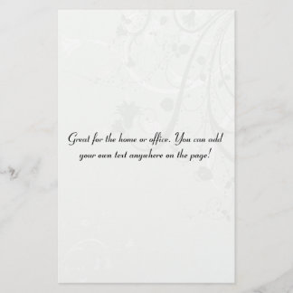 Gray Floral Background Stationery