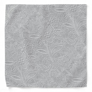 Gray Floral Embossed Look Bandana
