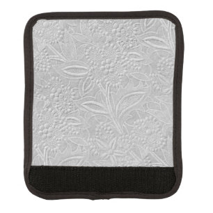 Gray Floral Embossed Look Luggage Handle Wrap