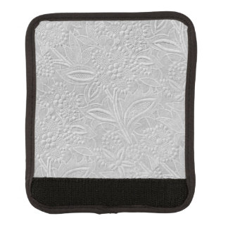 Gray Floral Embossed Look Luggage Handle Wrap