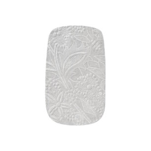 Gray Floral Embossed Look Minx Nail Art