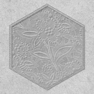 Gray Floral Embossed Look Patch
