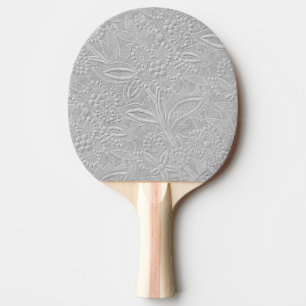 Gray Floral Embossed Look Ping Pong Paddle