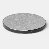 Gray Floral Embossed Look Wireless Charger (Front 2)