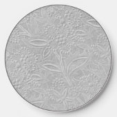 Gray Floral Embossed Look Wireless Charger (Front)