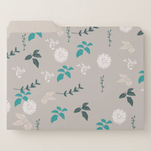Gray Floral File Folder