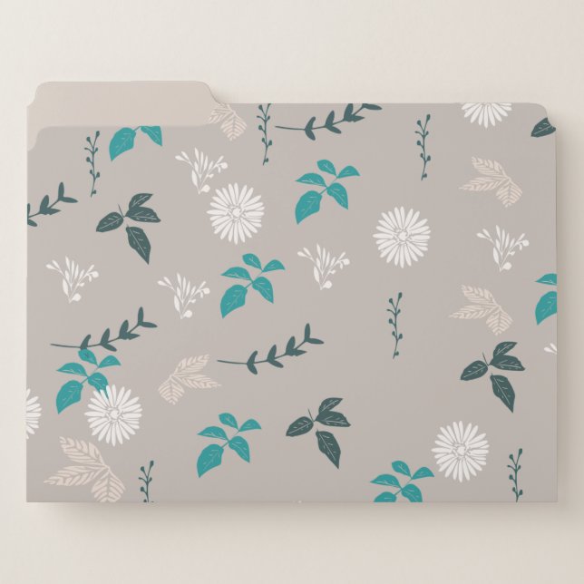 Gray Floral  File Folder (Front Left)
