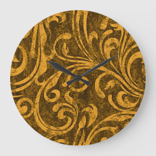 Gray floral, high-resolution seamless texture. large clock
