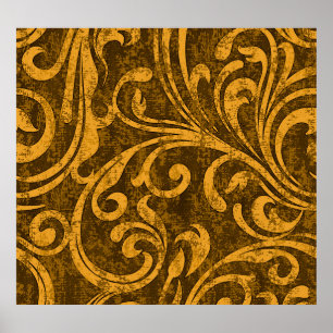 Gray floral, high-resolution seamless texture. poster