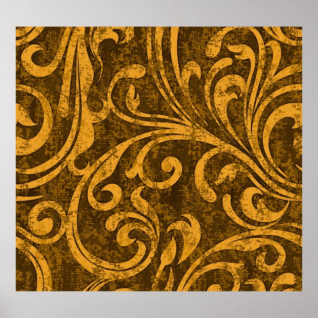 Gray floral, high-resolution seamless texture. poster (Front)