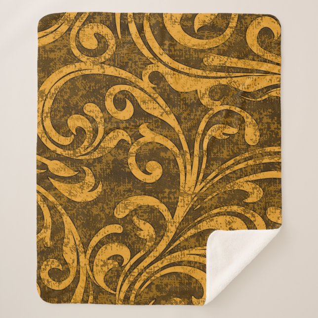 Gray floral, high-resolution seamless texture. sherpa blanket (Front)