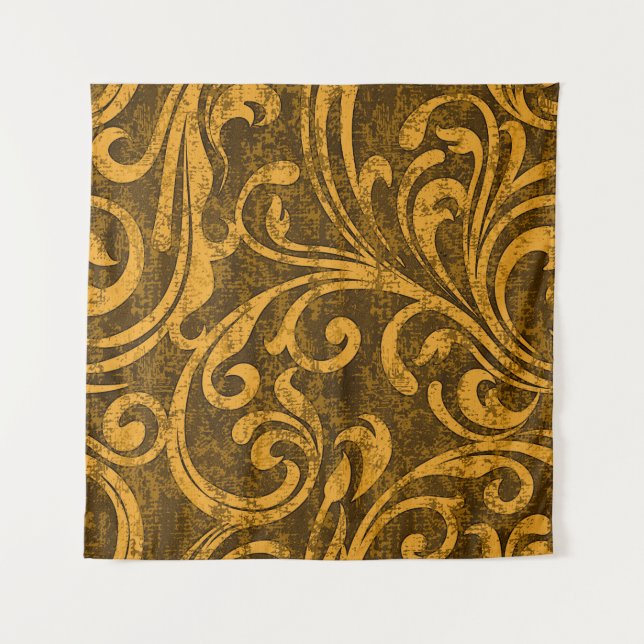 Gray floral, high-resolution seamless texture. tapestry (Front)