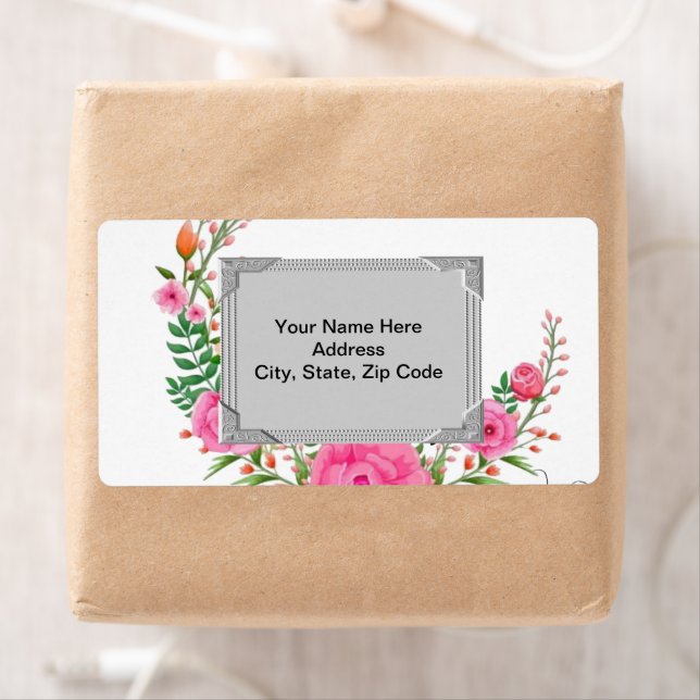 Gray  Floral Monogram Labels (Insitu)