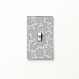 Gray Floral Pattern Light Switch Cover