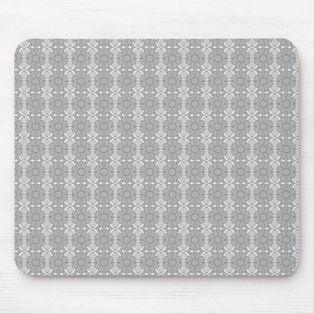 Gray Floral Pattern Mouse Pad (Front)