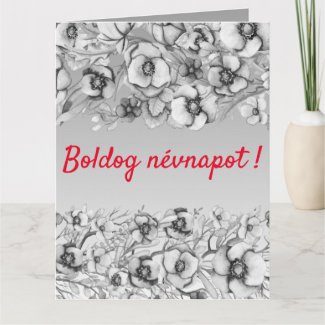 Gray  florals - Hungarian name day