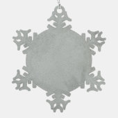 Gray Flower Abstract Pewter Snowflake Ornament (Back)