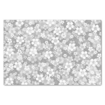 Gray Flower Pattern Tissue Paper by FantasyCandy at Zazzle