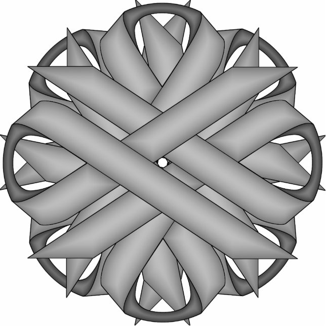 Gray Flower Ribbon by Kenneth Yoncich Cutout (Front)