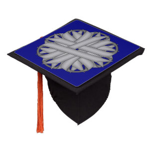 Gray Flower Ribbon by Kenneth Yoncich Graduation Cap Topper
