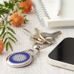 Gray Flower Ribbon by Kenneth Yoncich Keychain