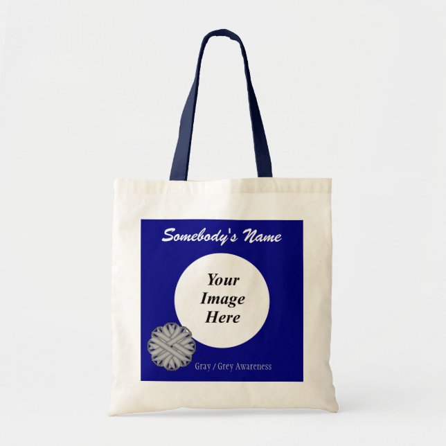 Gray Flower Ribbon Template by Kenneth Yoncich Tote Bag (Front)
