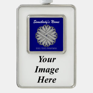 Gray Flower Ribbon Template(V-I)by Kenneth Yoncich Ornament
