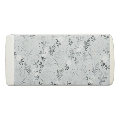 Gray Flowers Painting Botanical Eraser