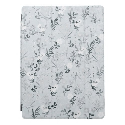 Gray Flowers Painting Botanical iPad Pro Cover