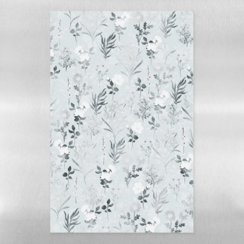 Gray Flowers Painting Botanical Magnetic Dry Erase Sheet