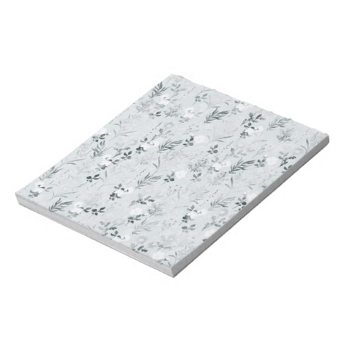 Gray Flowers Painting Botanical Notepad