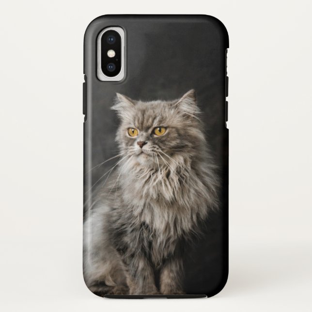 Gray Fluffy Cat  Case-Mate iPhone Case (Back)