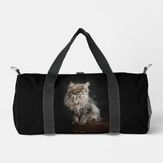 Gray Fluffy Cat  Duffle Bag
