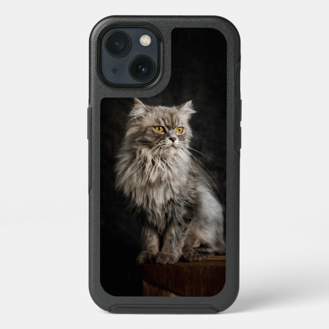 Gray Fluffy Cat  Otterbox iPhone Case (Back)