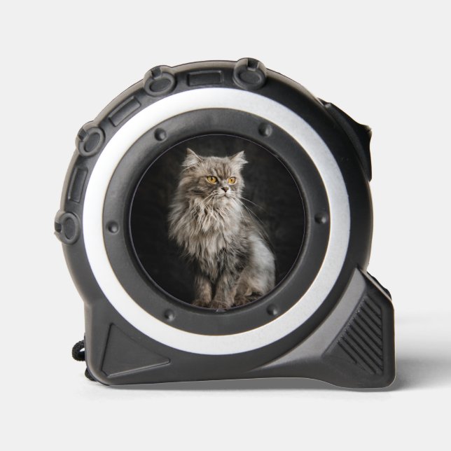 Gray Fluffy Cat  Tape Measure (Front)