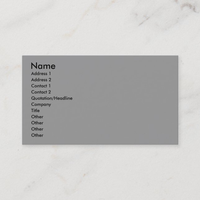Gray Foam Rubber Business Card (Front)