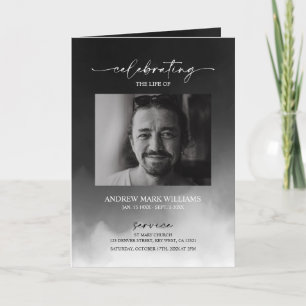 Gray Fog Funeral Order of Service Folded Program