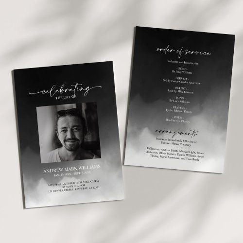 Gray Fog Memorial Funeral Order of Service Program