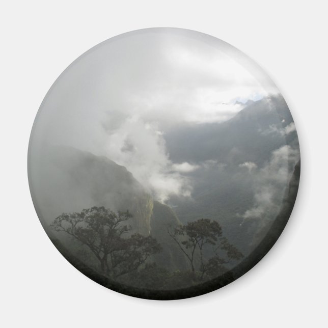 Gray Foggy Clouds above the Mountains Magnet (Front)