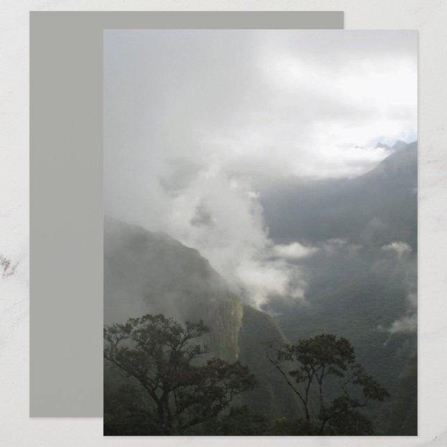 Gray Foggy Clouds scrapbook paper (Front/Back)