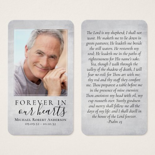Gray Forever in Our Hearts Memorial Card